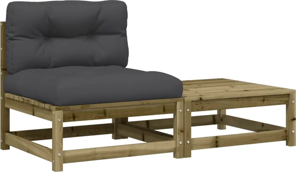 vidaXL kerti karfa nélküli kanapé párnával és lábtartóval