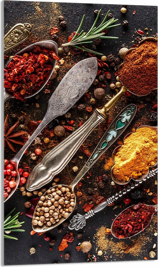 Üveg Vágódeszka 30x52 Fűszerek a Konyhába