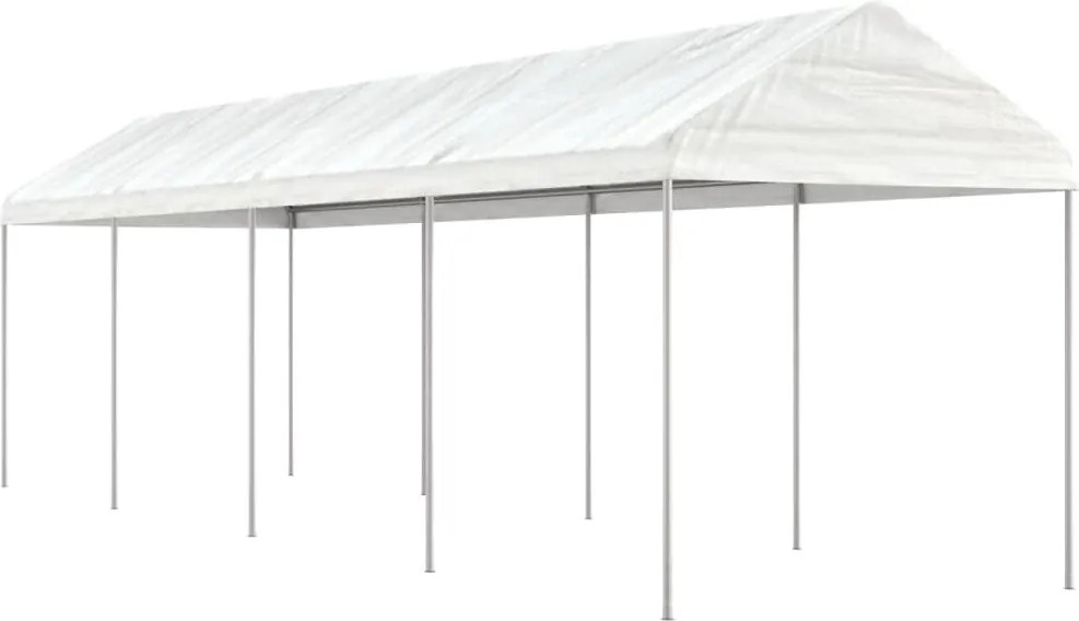 vidaXL fehér polietilén pavilon tetővel 8,92 x 2,28 x 2,69 m