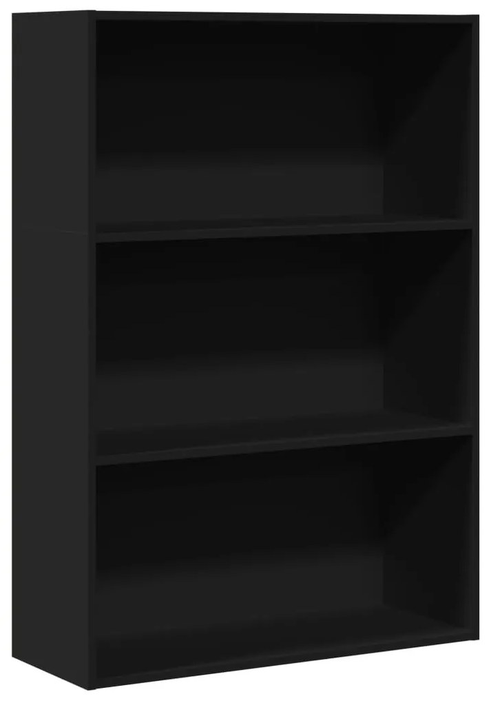 fekete szerelt fa könyvespolc 80 x 30 x 114 cm