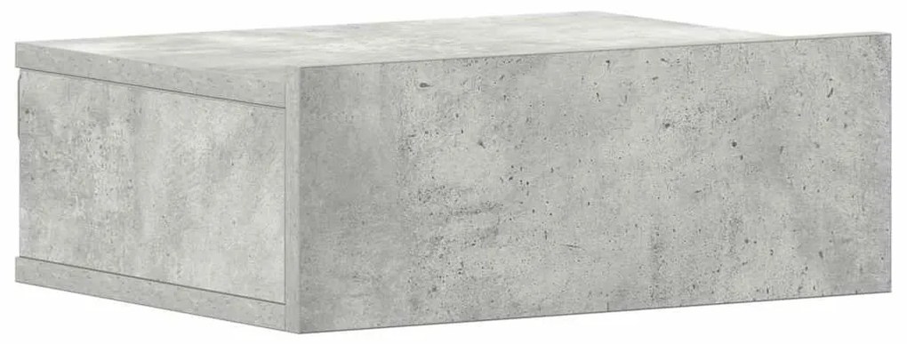 2 db betonszürke szerelt fa függő éjjeliszekrény 40x30x15 cm