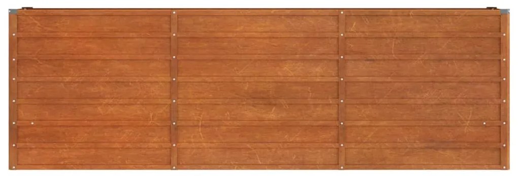 Rozsda színű corten acél kerti magaságyás 240 x 40 x 77 cm