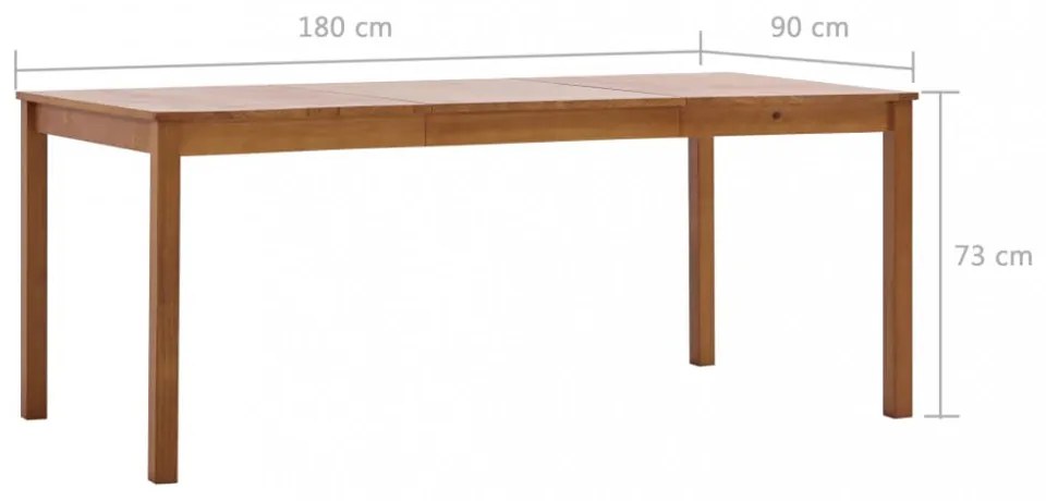mézbarna fenyőfa étkezőasztal 180 x 90 x 73 cm