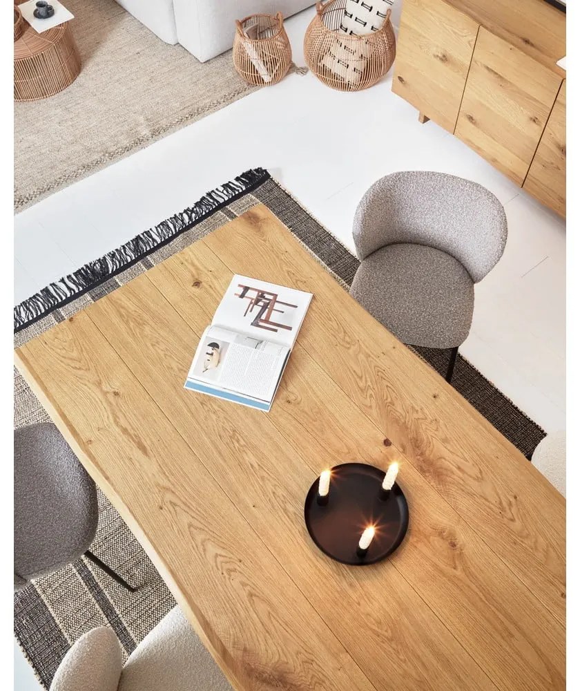 Világosszürke kárpitozott étkezőfotel Ciselia – Kave Home