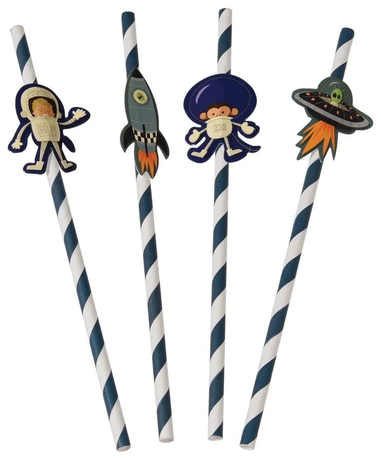 Space Adventures 4 db-os szívószál szett - Rex London