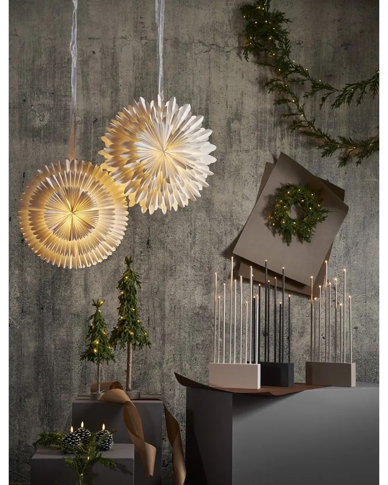 Fehér karácsonyi fénydekoráció ø 50 cm Frost - Star Trading