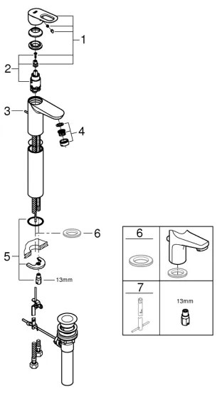 GROHE 32856000 - Mosdócsaptelep BAULOOP 12” fényes króm