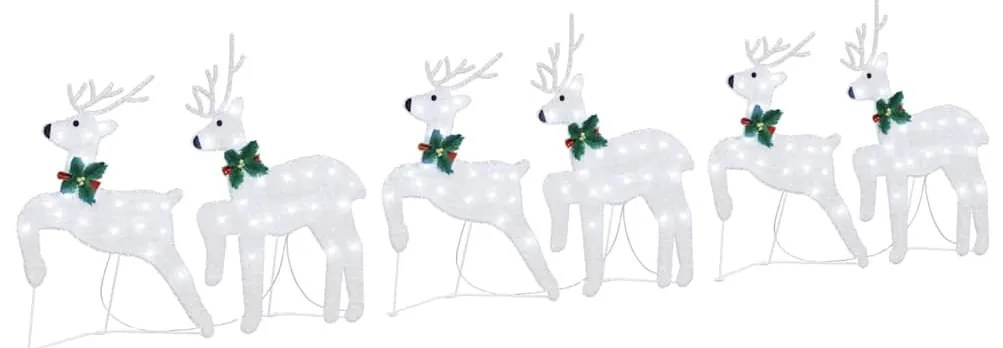 LED rénszarvasok 6 pcs Ezüst szövet