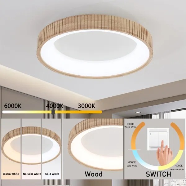 Brilagi - FALCON WOOD MODERN LED mennyezeti lámpa LED/40W/230V, Ø 60 cm, fa kivitel