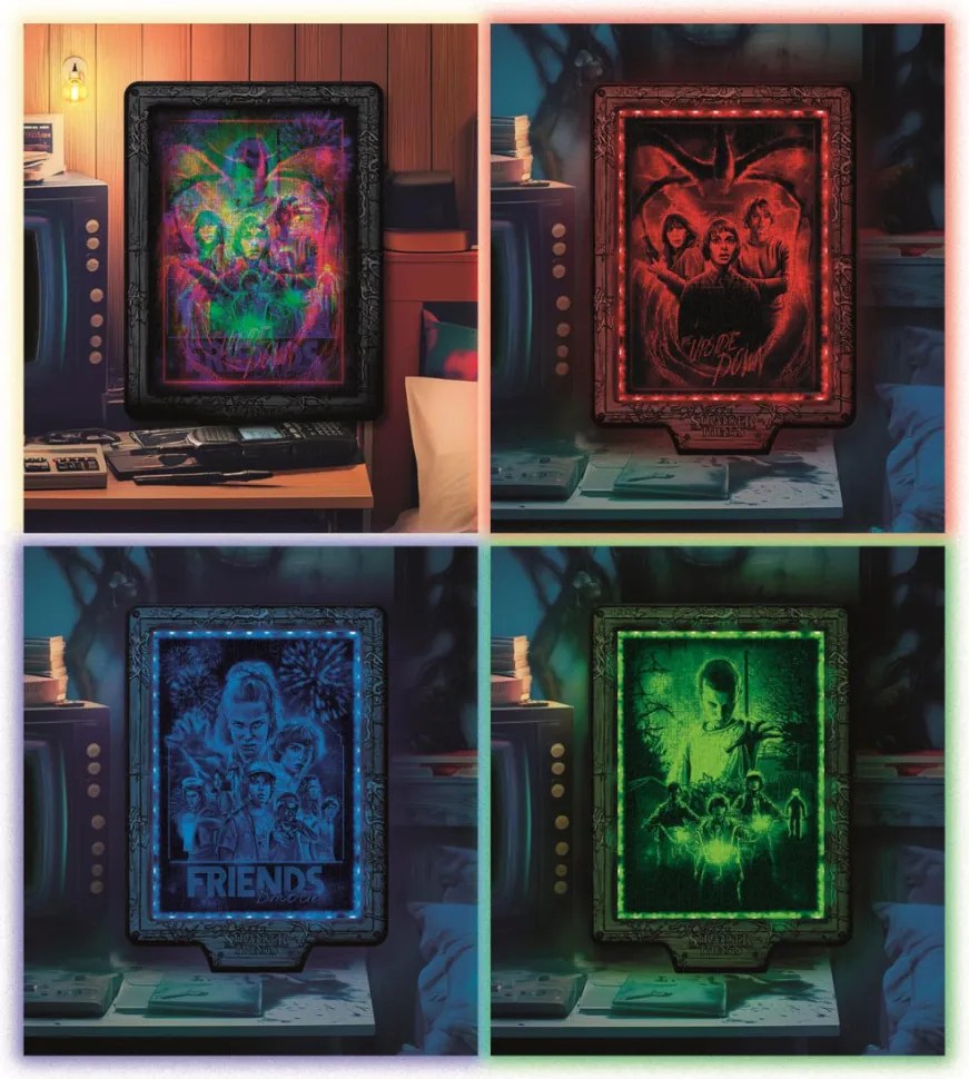 Stranger Things Upside Down 520 db-os puzzle LED-es keretben Clementoni