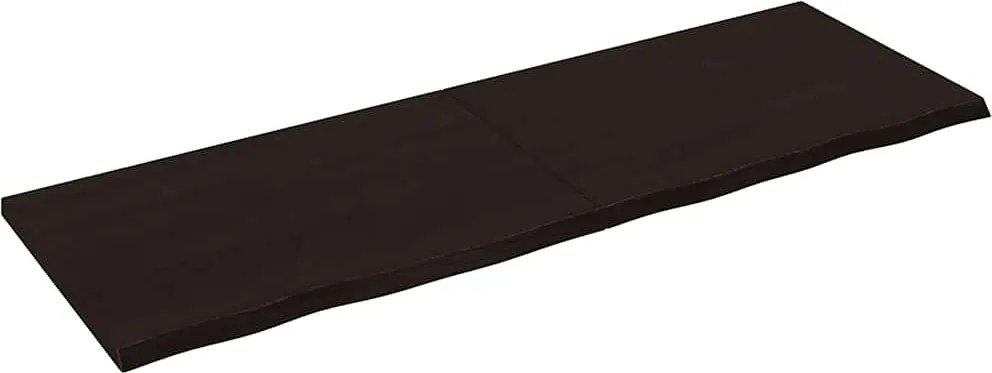 vidaXL sötétbarna kezelt tömör tölgyfa fali polc 180 x 60 x (2-4) cm