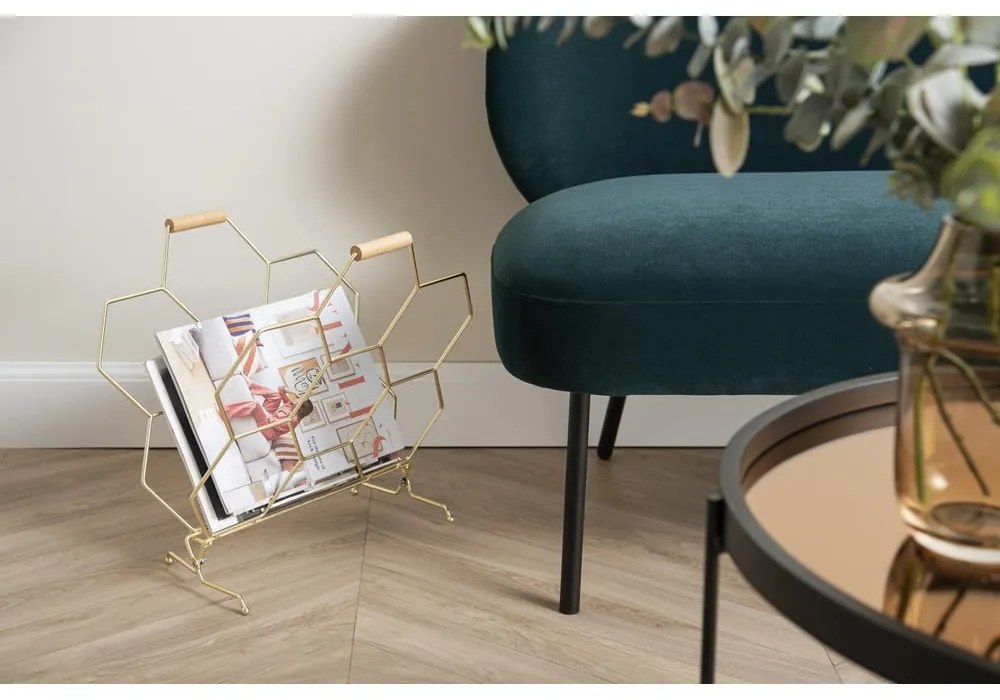 HoneyComb aranyszínű fém újságtartó - PT LIVING