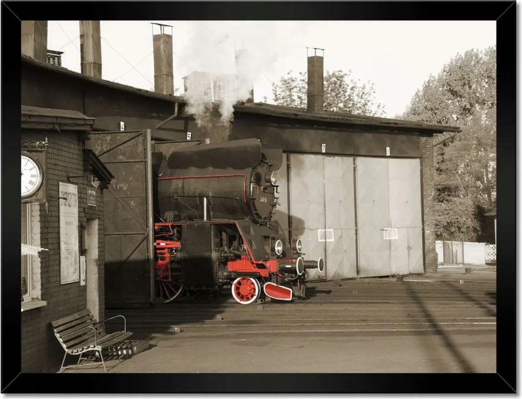 Poszterek keretben 40x30 Wolsztyn Gőzmozdony Ol 49-69