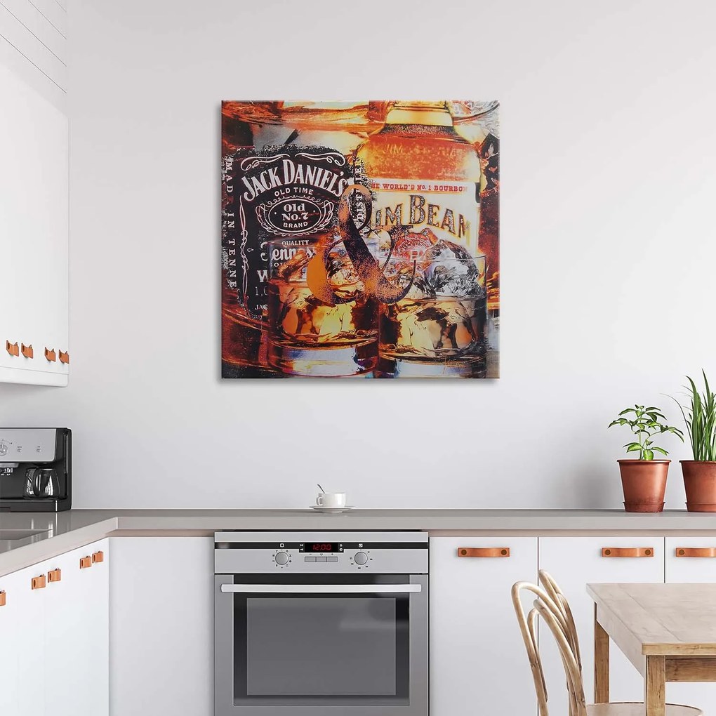 Gario Vászonkép Két whisky ital Méret: 60 x 60 cm
