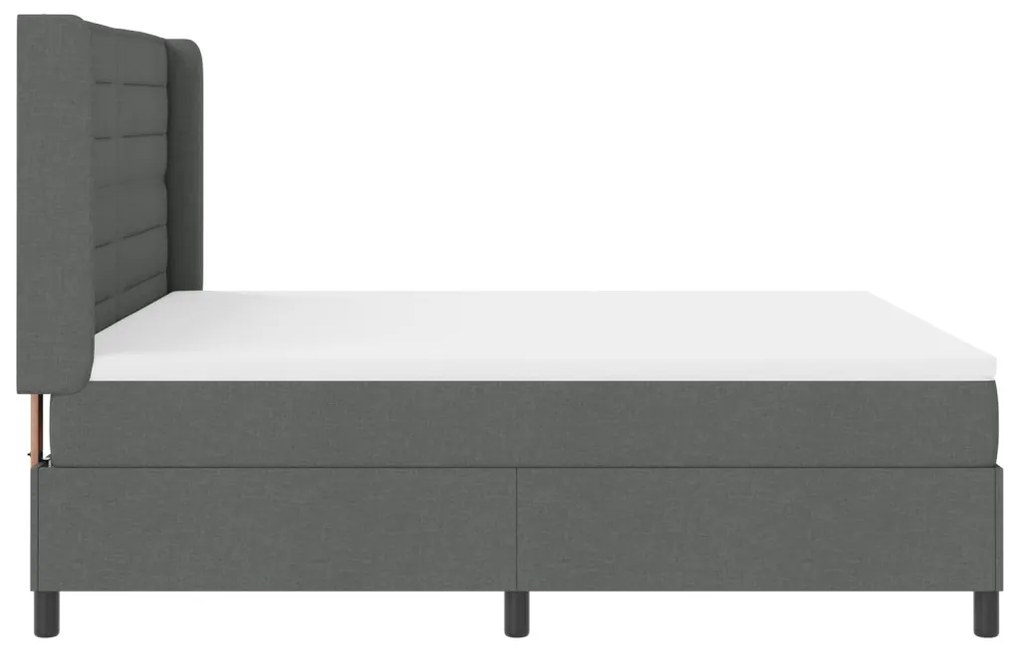 Boxspring Ágy Matracra Sötétszürke 180x200 cm Szövet