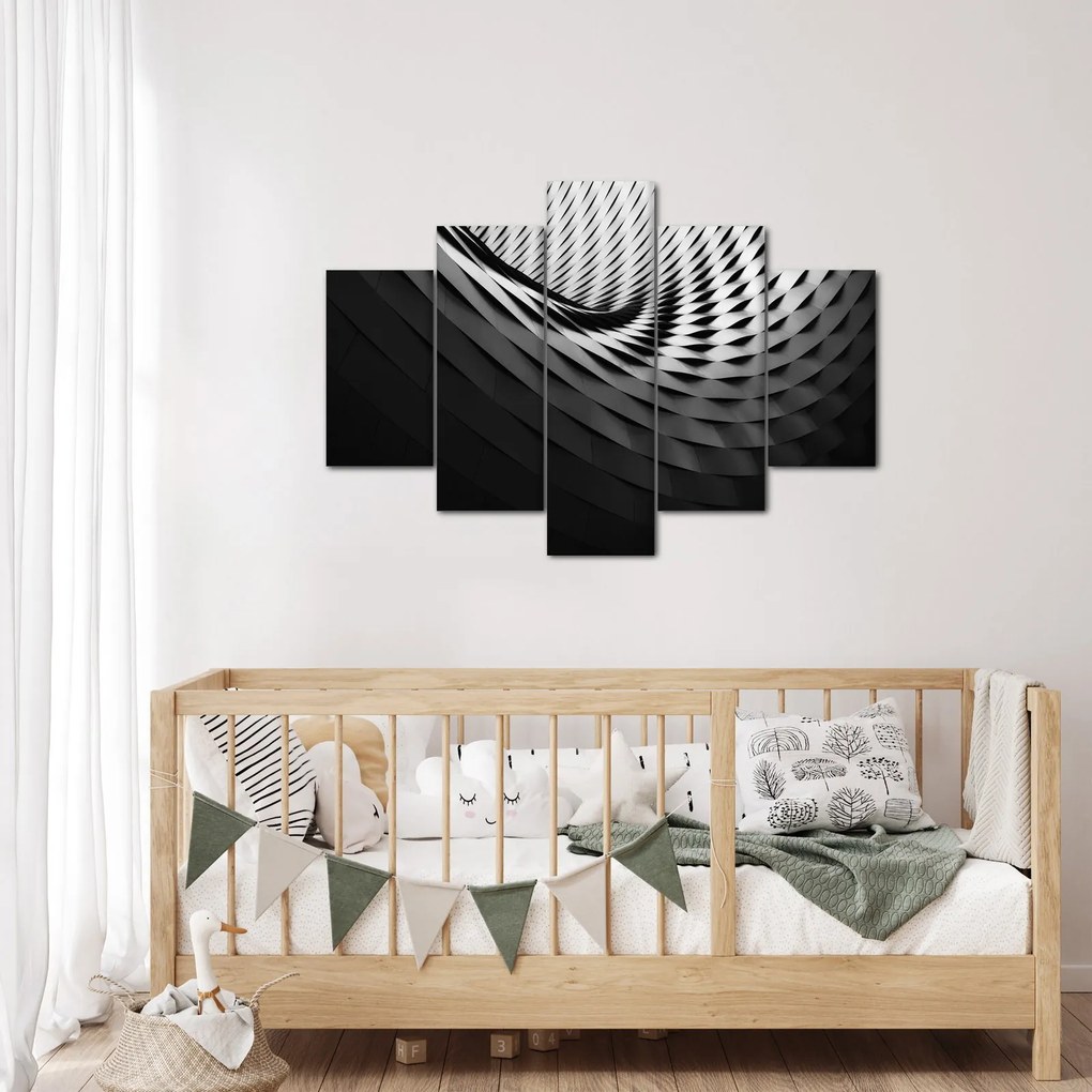Absztrakt kép - fekete-fehér spirál (150x105 cm)