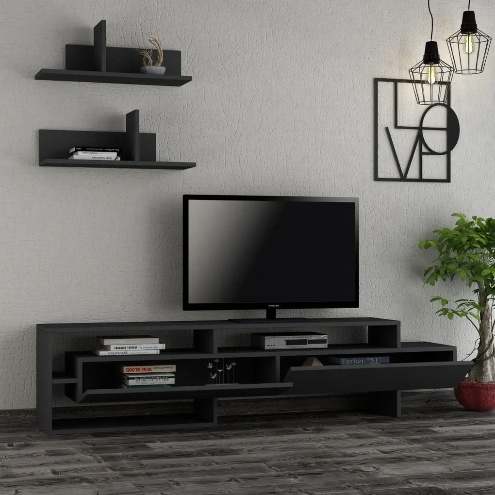 Gara TV-állvány, antracit, 180 cm