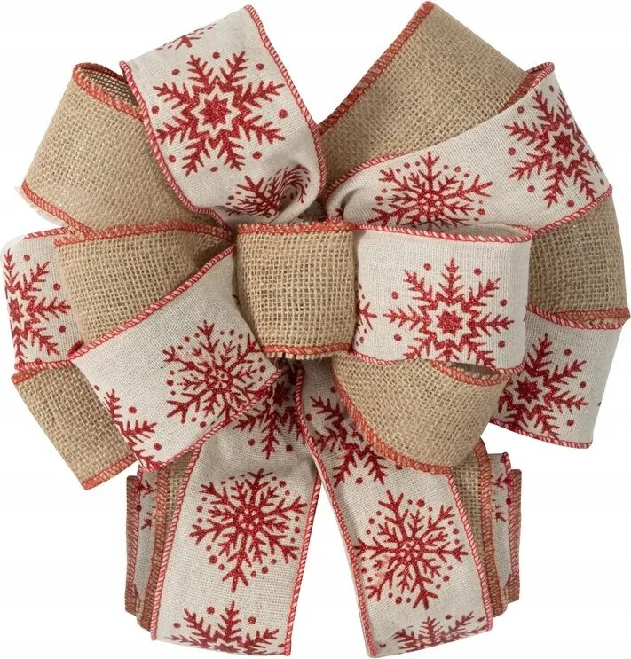 Karácsonyi dekoráció masni 446 28x20x50 bézs piros öko stílus