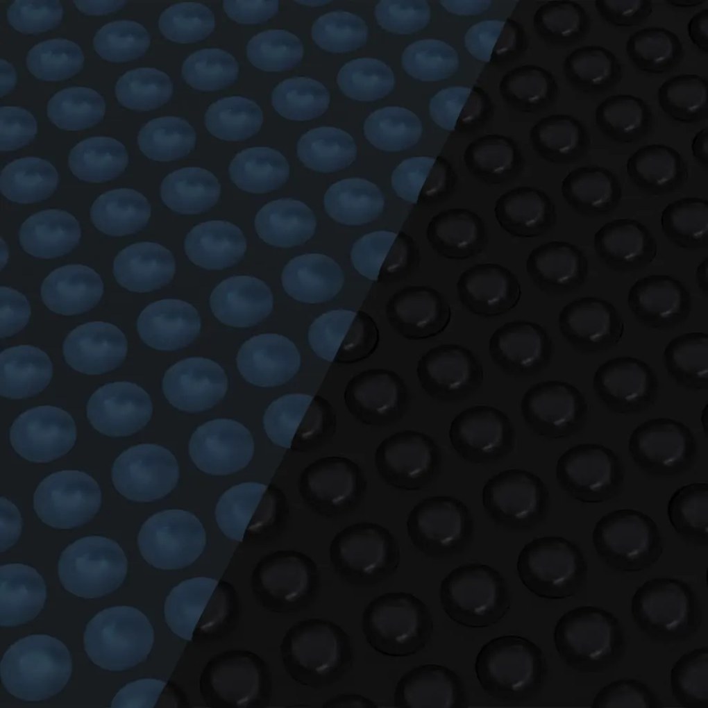 Fekete és kék napelemes lebegő PE medencefólia 1000 x 500 cm