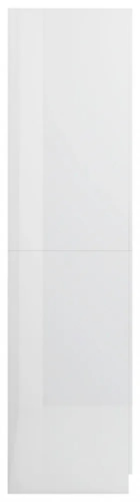magasfényű fehér szerelt fa ruhásszekrény 80 x 52 x 180 cm