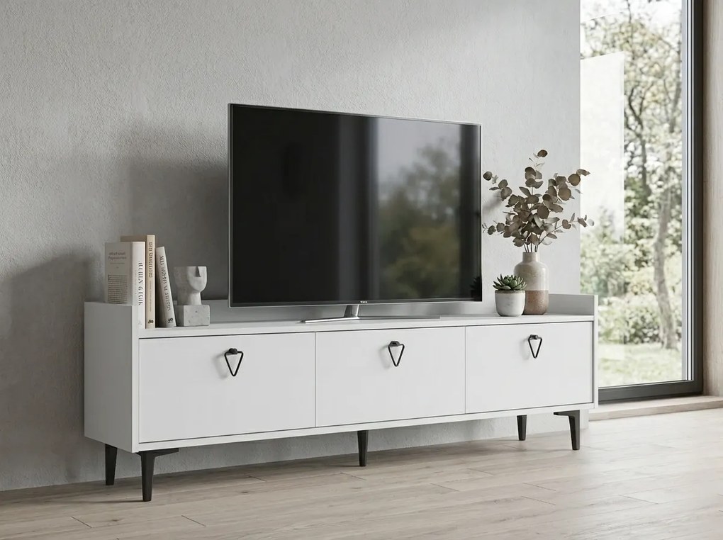 TV állvány PIENA 160 cm, fehér