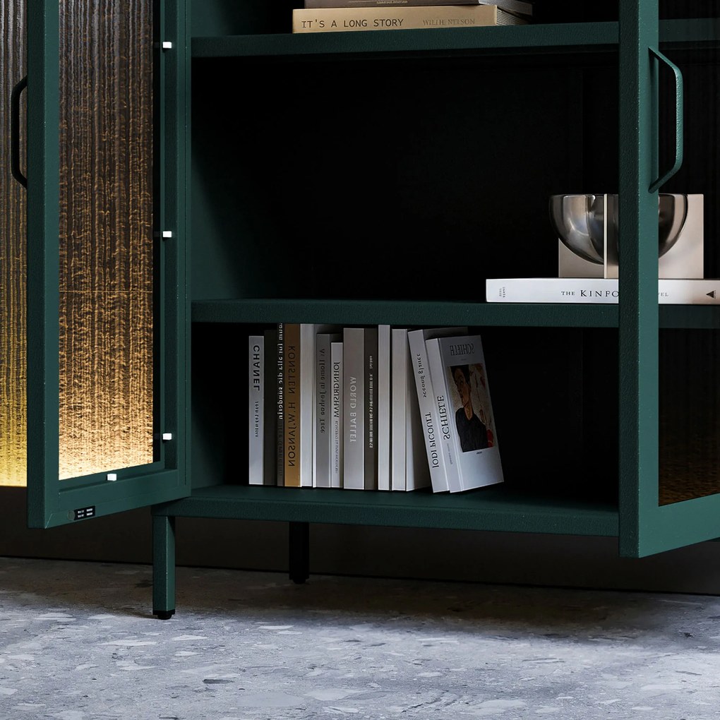Vitrin GINA, 800 x 1015 x 400 mm, Modern: palack zöld