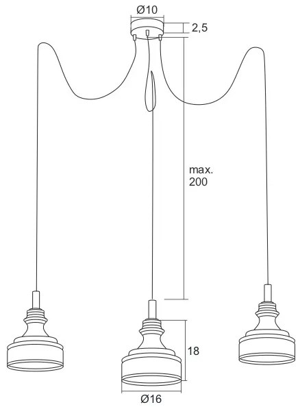 Argon 1354 - LED Csillár zsinóron TULUZA 3xLED/5W/230V