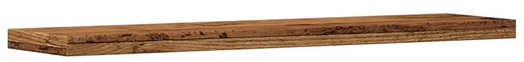 4 db antik fa színű szerelt fa fali polc 40 x 10 x 1,5 cm
