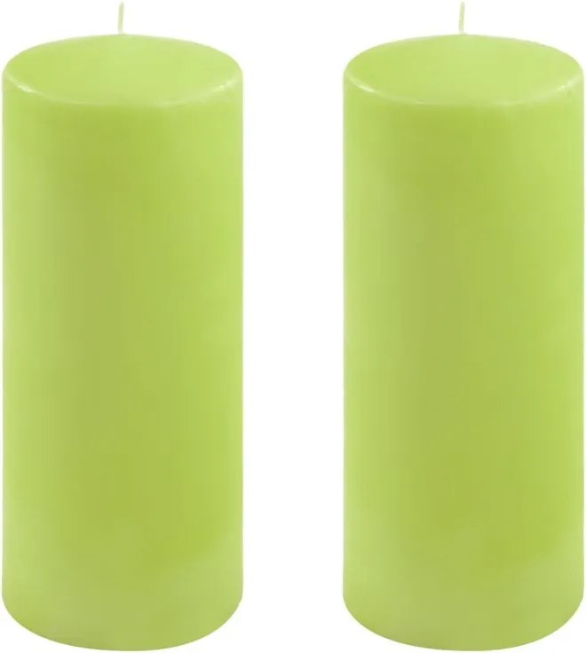 Gyertya készlet 25 cm Ø 10 cm 2 db világoszöld