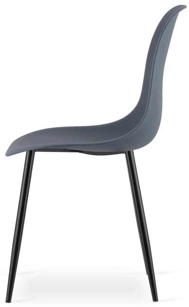 4 db pala szürke szék szett OSAKA fekete lábbal