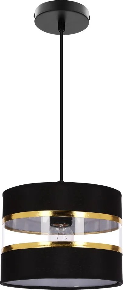 Pandy függőlámpa fekete 1x40W E27 lámpabúra fekete+arany