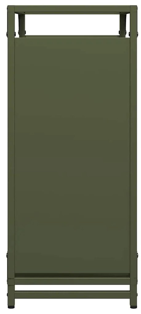 olívazöld hidegen hengerelt acél tűzifatároló 60x28x65 cm