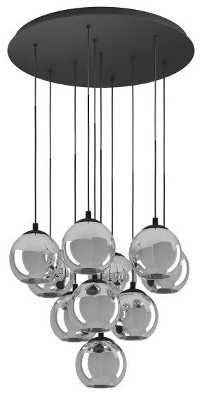 Eglo 98654 - ARISCANI kábelcsillár 10xE27/40W/230V fekete/fényes króm
