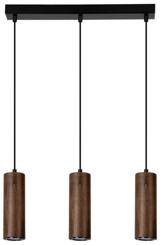 Aldabra Pipe függőlámpa GU10-es foglalat, 3 LED izzó, 5W, fekete-dió
