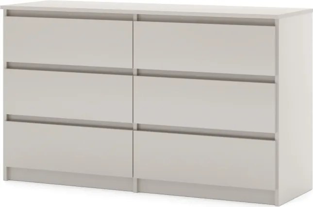 SIMPLE komód 120 cm, 6 fiók, kasmír