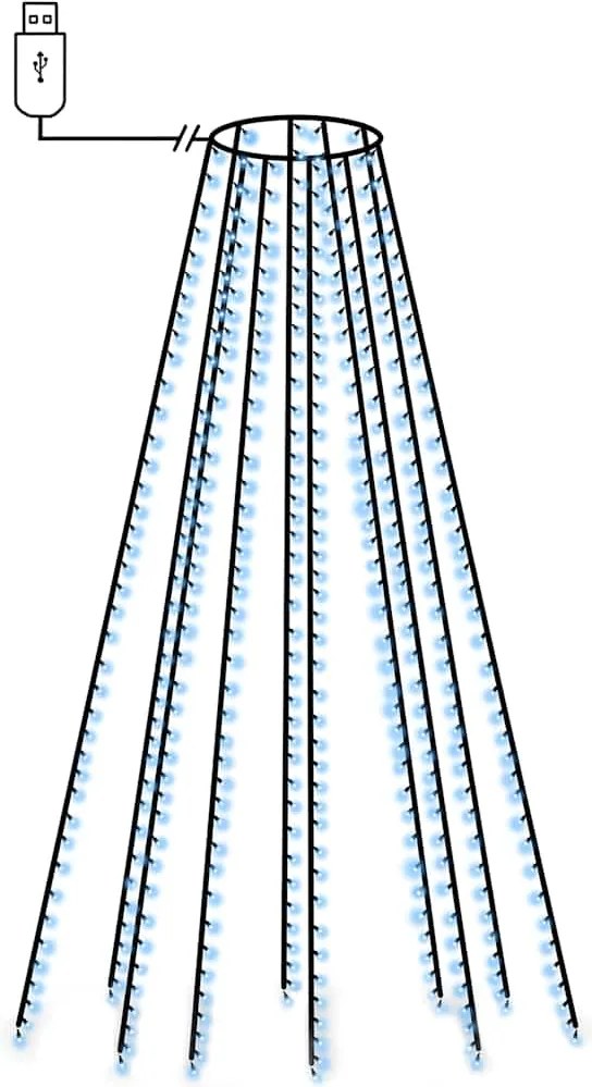 vidaXL karácsonyfa-fényháló 400 kék LED-del 400 cm