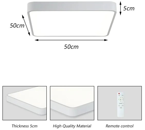 Brilagi - LED dimmelhető lámpa POOL SQUARE LED/48W/230V 3000-6000K 50x50 cm fehér+DO