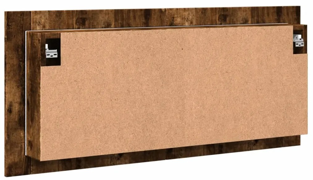 füstös tölgy színű LED-es tükrös fürdőszobaszekrény 100x12x45cm