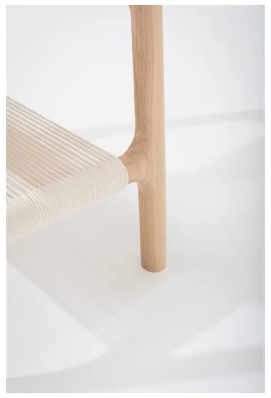 Fawn kisasztal tömör tölgyfa szerkezettel és szürke asztallappal - Gazzda