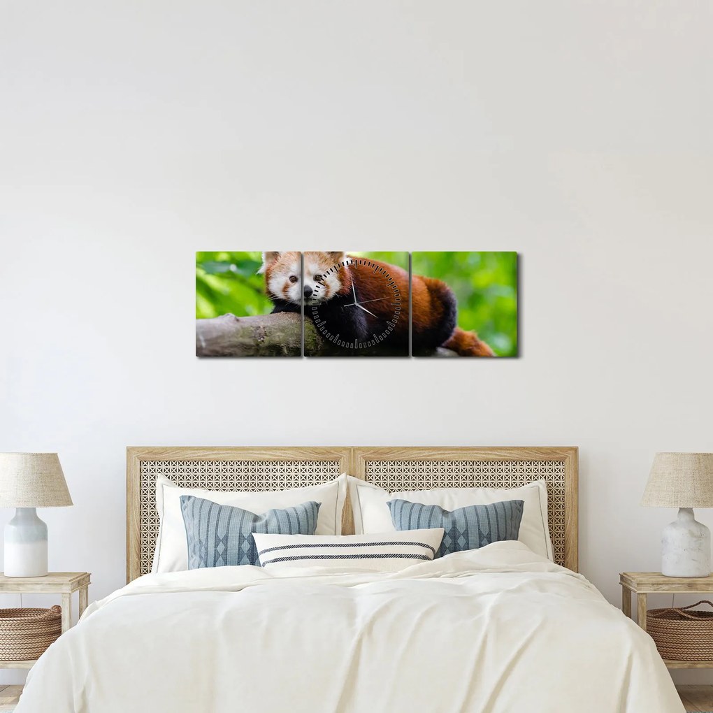 A vörös panda képe (órával) (90x30 cm)