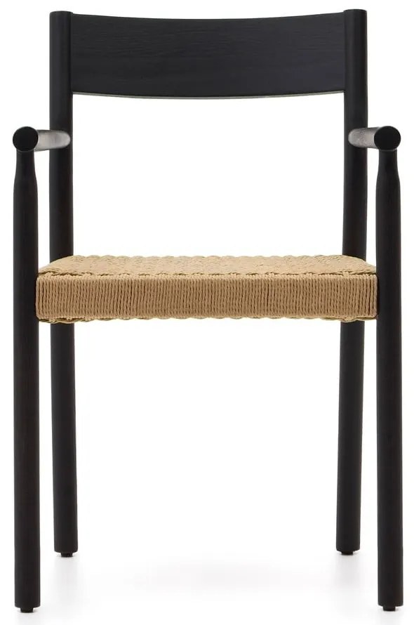 Fekete-natúr színű tölgyfa étkezőszék Yalia – Kave Home