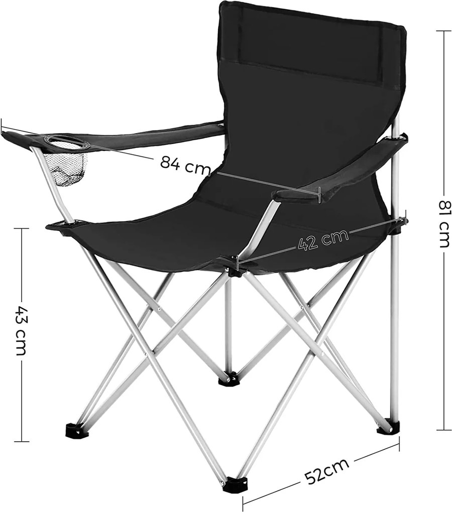 ROVER kempingszékek, 2 db-os szett, fekete SongmicsHome