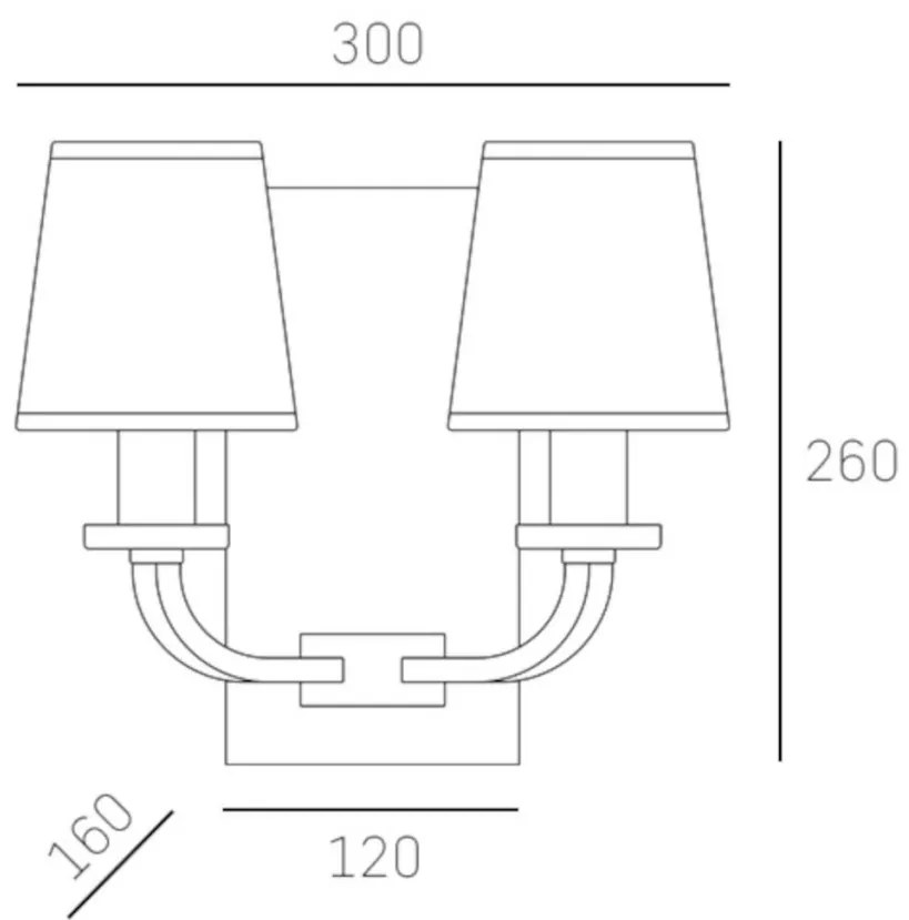 Cosmolight NEW YORK W02503CH-WH Fali lámpa 2x40w/E14 IP20