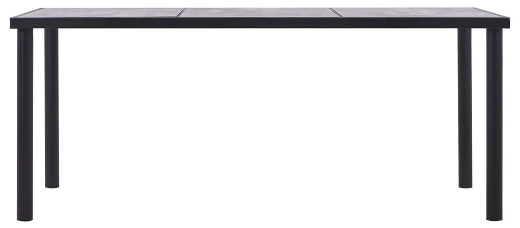 Fekete és betonszürke MDF étkezőasztal 180 x 90 x 75 cm