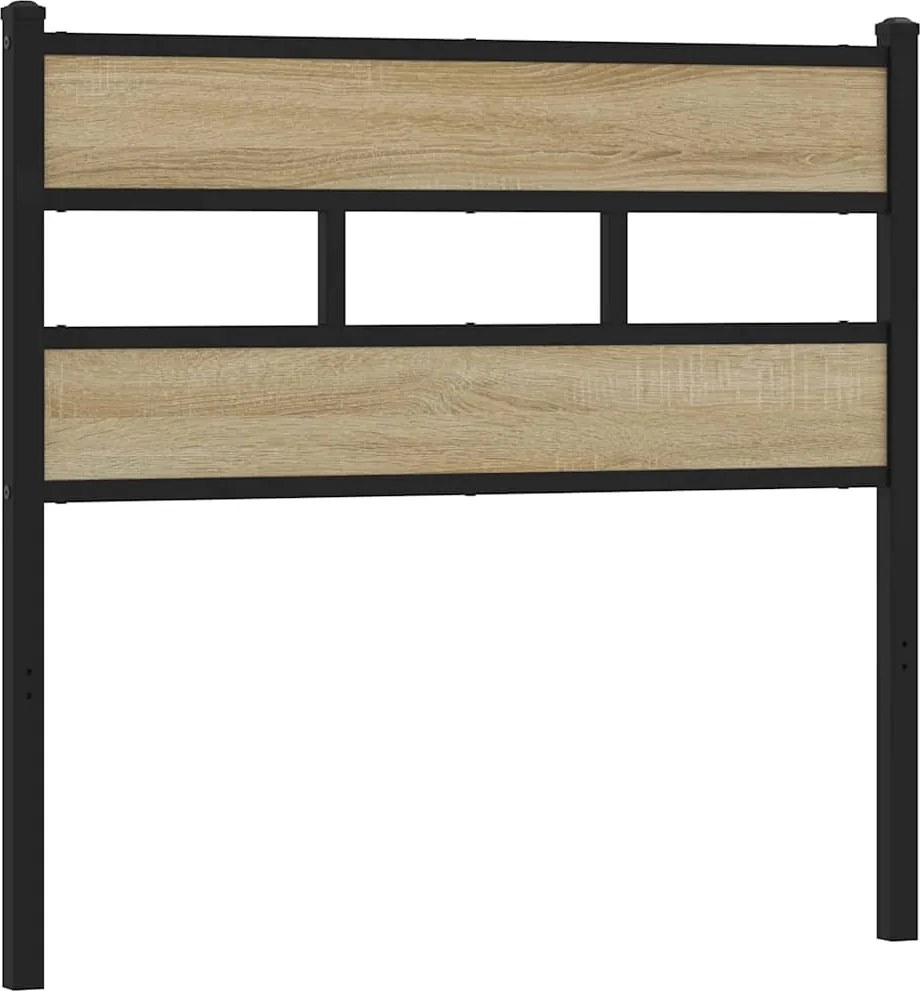 vidaXL sonoma tölgy színű szerelt fa és vas csere fejtámla 90 cm