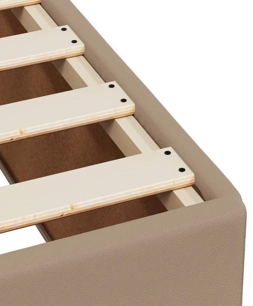 cappuccino színű műbőr ágykeret 100x200 cm