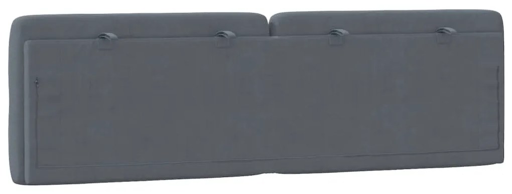 sötétszürke bársony fejtámla párna 160 cm