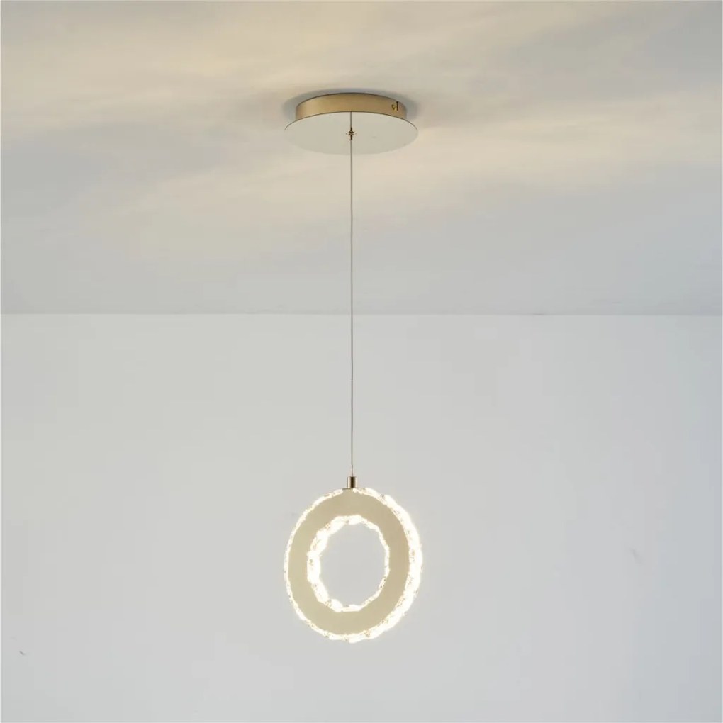 ZUMA LINE MD3713-1-3GT GIRONA Kristály Függesztett Lámpa Arany LED IP20