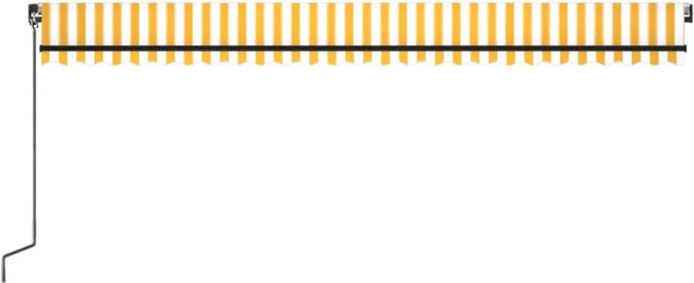 Sárga és fehér kézzel kihúzható napellenző 600 x 350 cm