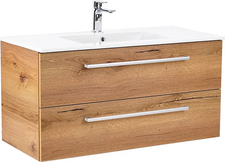 Vario Clam 100 alsó szekrény mosdóval tölgy-tölgy